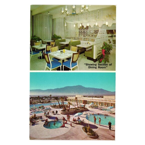 Vintage Desert Hot Springs Spa Postcard Dining Room Pool Views Vacation   Hotel - Picture 1 of 2